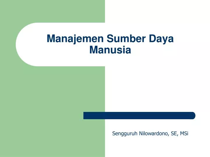 manajemen sumber daya manusia