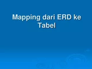 mapping dari erd ke tabel