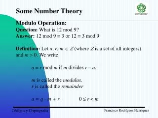 Some Number Theory