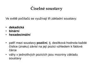 seln soustavy