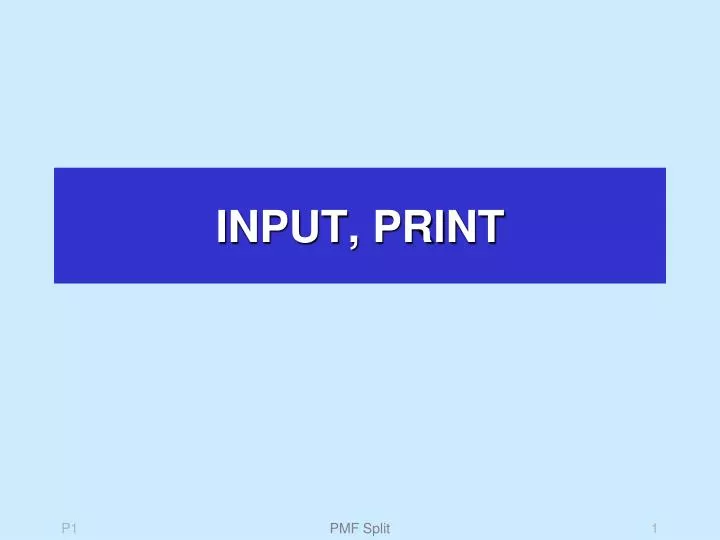 input print