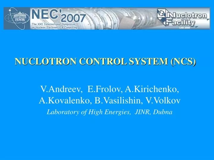 nuclotron control system ncs