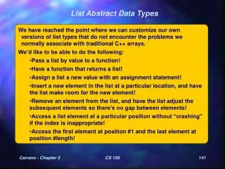 List Abstract Data Types