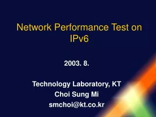 Network Performance Test on IPv6