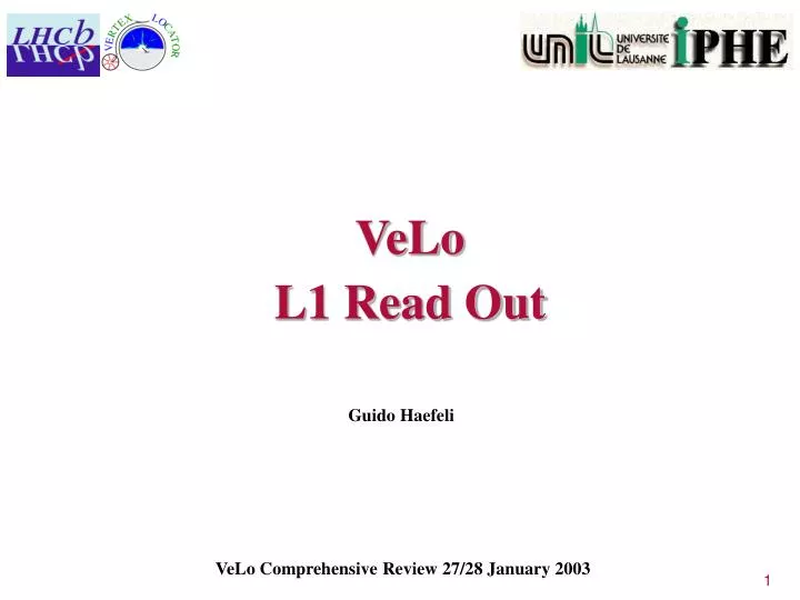 velo l1 read out