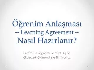 renim anla mas learning agreement nas l haz rlan r