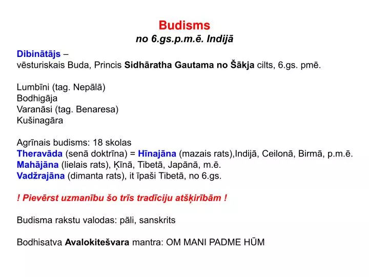 budisms no 6 gs p m indij