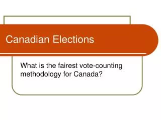 Canadian Elections