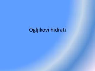 ogljikovi hidrati