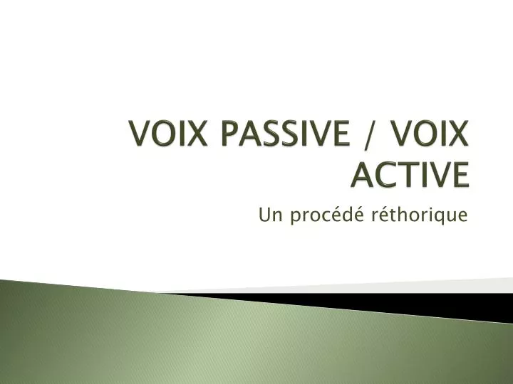 voix passive voix active