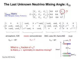 The Last Unknown Neutrino Mixing Angle: ? 13