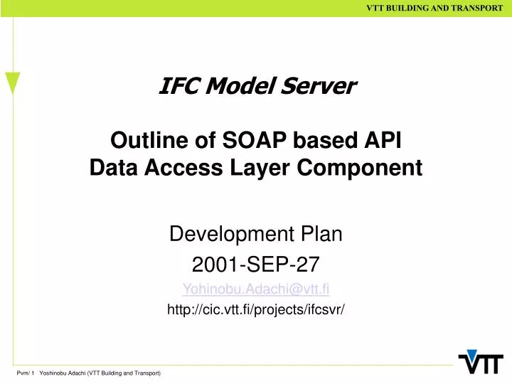 ifc model server outline of soap based api data access layer component