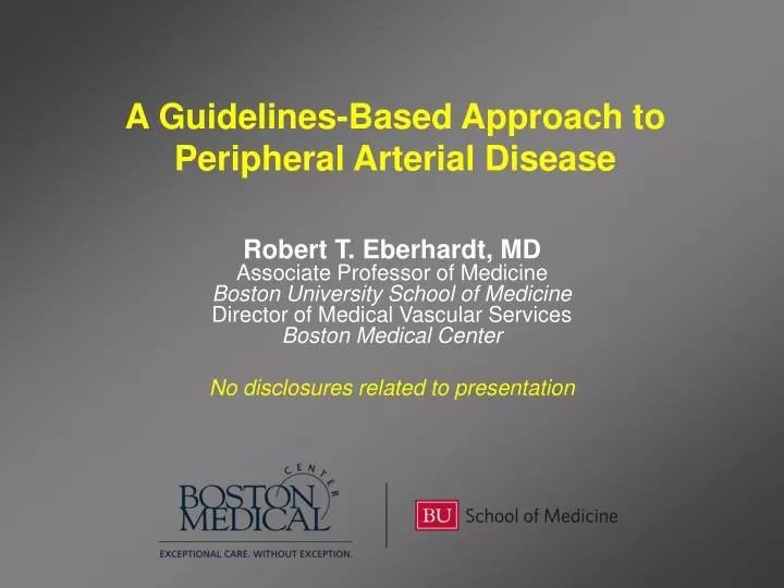 a guidelines based approach to peripheral arterial disease