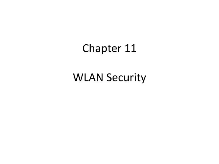 chapter 11 wlan security