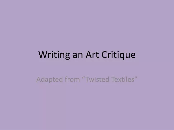 writing an art critique