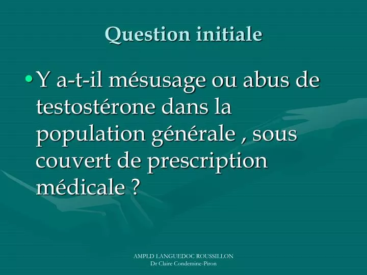 question initiale