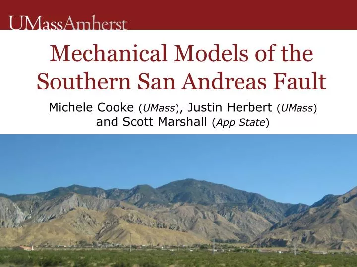 mechanical models of the southern san andreas fault