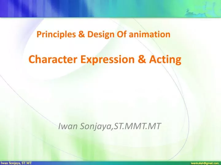 principles design of animation character expression acting
