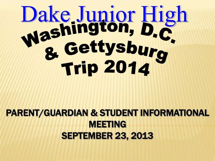 parent guardian student informational meeting september 23 2013