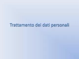 trattamento dei dati personali