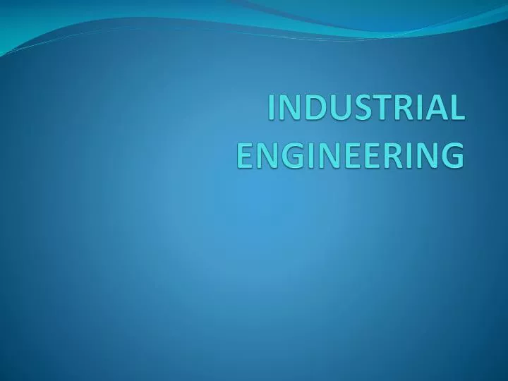 industrial engineering