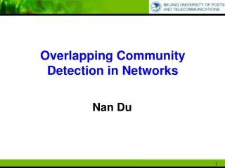 Overlapping Community Detection in Networks