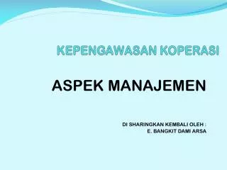 kepengawasan koperasi