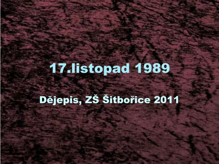 17 listopad 1989