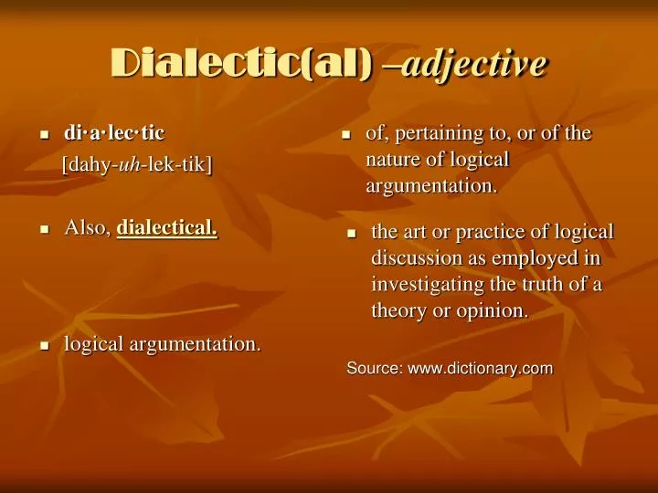 dialectic al adjective