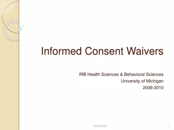 informed consent waivers