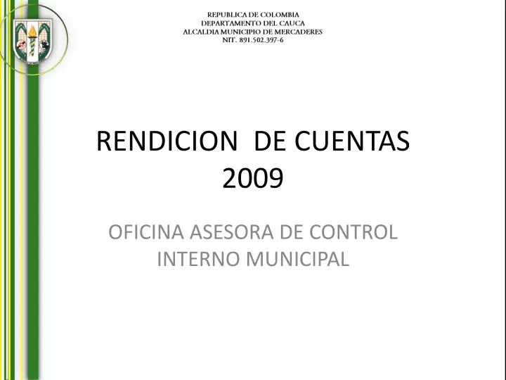 rendicion de cuentas 2009
