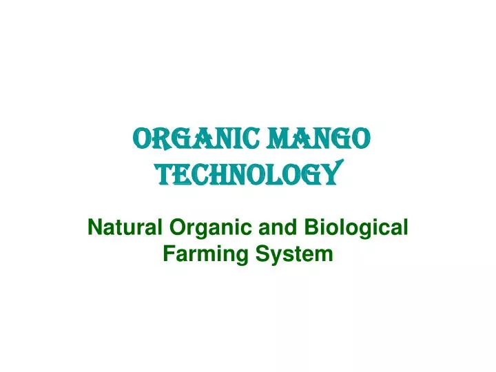 organic mango technology
