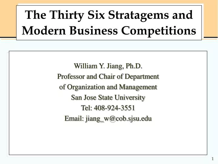 the thirty six stratagems and modern business competitions