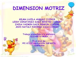 GILMA LUCILA ANGULO 1125418 LEIDY CONSTANZA DAZA BENITEZ 1135687 ZAIDA YAZMIN DAZA RINCON 1135688