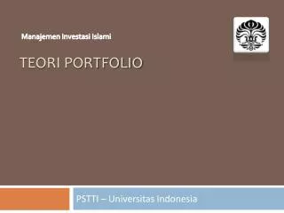teori portfolio