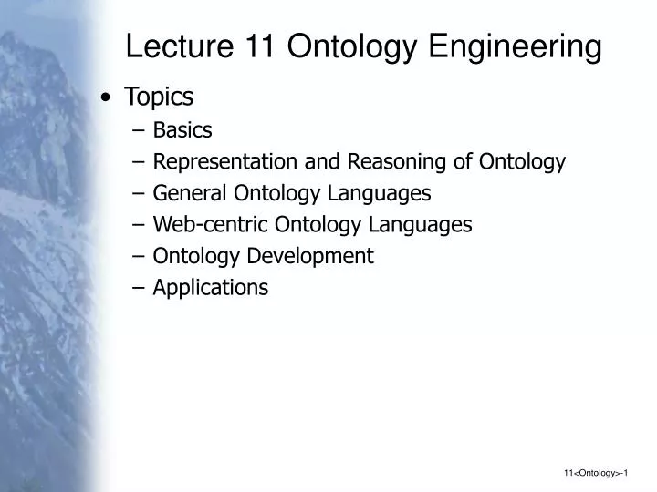 lecture 11 ontology engineering