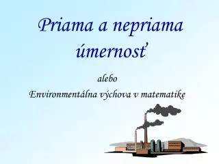 priama a nepriama mernos