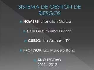 sistema de gesti n de riesgos