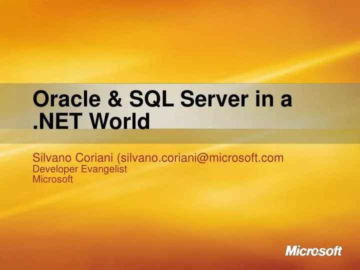 oracle sql server in a net world