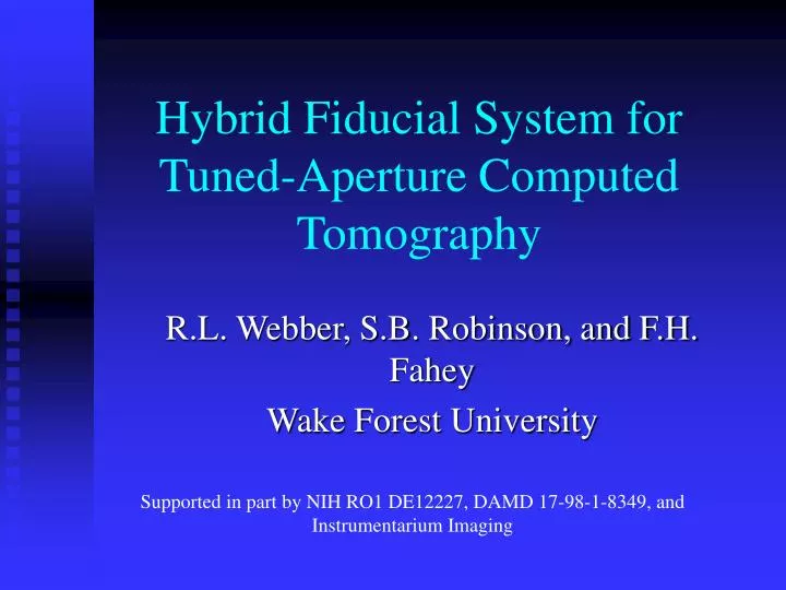 hybrid fiducial system for tuned aperture computed tomography