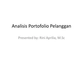 analisis portofolio pelanggan