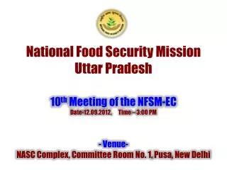 National Food Security Mission Uttar Pradesh
