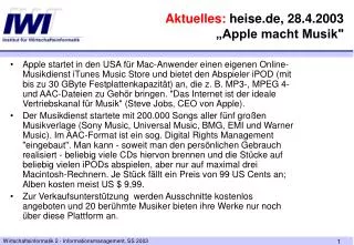 aktuelles heise de 28 4 2003 apple macht musik