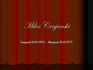 milos crnjanski