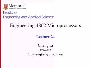 Engineering 4862 Microprocessors Lecture 24