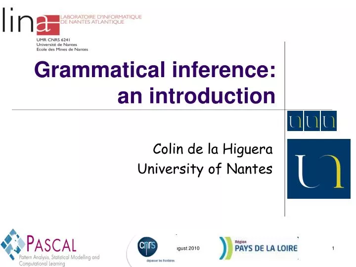 grammatical inference an introduction