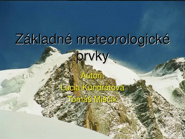 z kladn meteorologick prvky