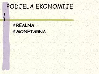 podjela ekonomije
