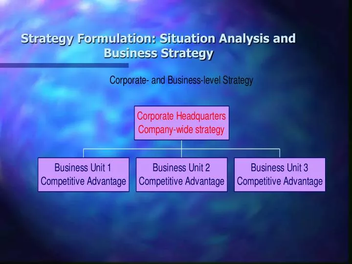 strategy formulation situation analysis and business strategy