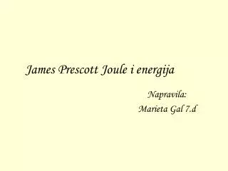 james prescott joule i energija